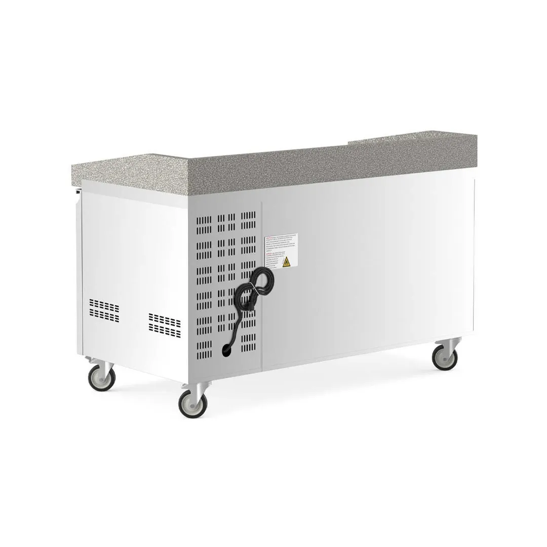 Coldline PDR-60 60" 2-Door Refrigerated Pizza Prep Table, 15.1 cu. ft.