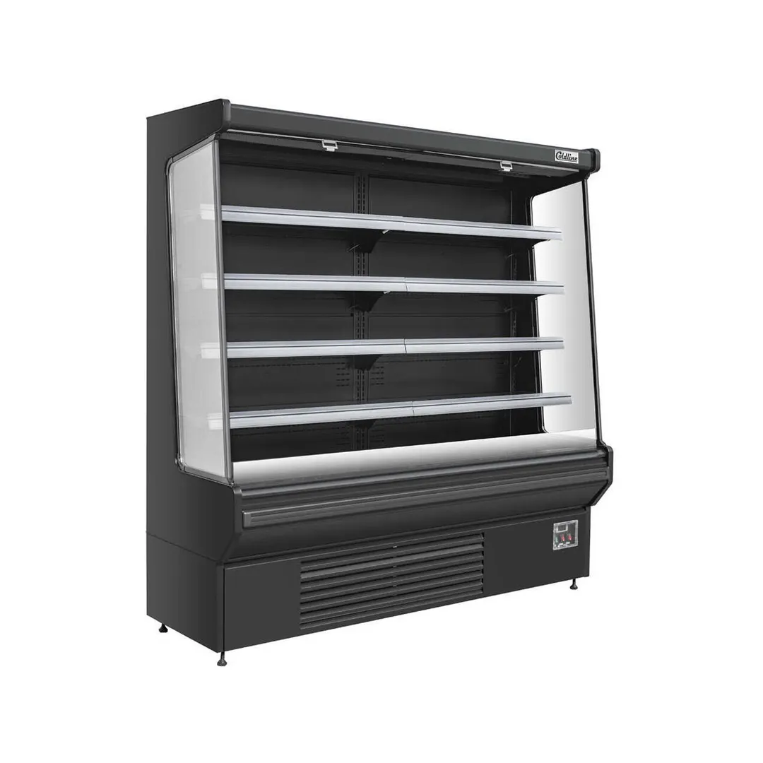 Coldline SOC-76-220-B 76" Open Air Refrigerated Merchandiser in Black, 4 Shelves, 27.1 cu. ft.