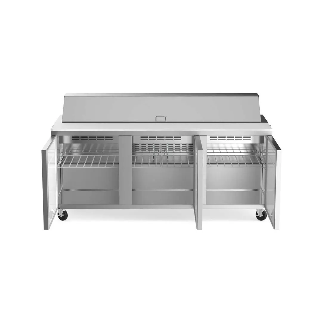 Coldline SP72 70" 3-Door Refrigerated Sandwich and Salad Prep Table, 18 Pans, Stainless Steel