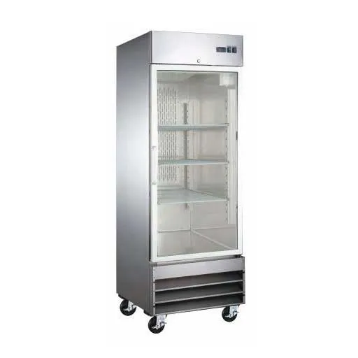 Adcraft USRF-1D-G 29" 1-Section Reach-In Refrigerator w/ Glass Door, Bottom Mount, Stainless Steel, 23 cu. ft.