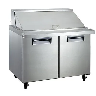 U-Star USSLM-2D 47" Two Section Mega Top Salad/Sandwich Prep Table w/ 2 Doors, 18 Pans