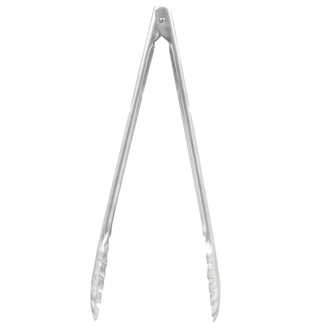 Winco UT-12 12" Stainless Steel Heavy Weight Utility Tongs