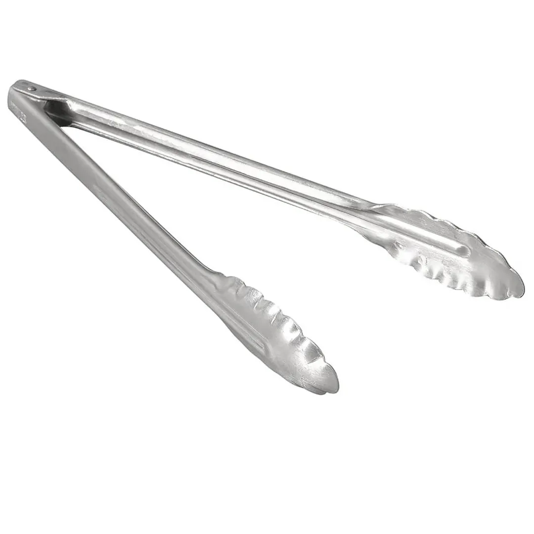 Winco UT-12 12" Stainless Steel Heavy Weight Utility Tongs