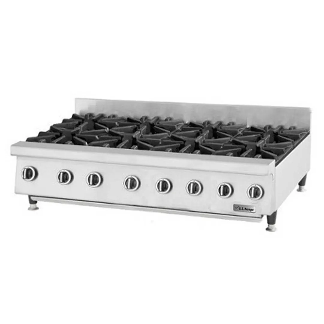 Garland US Range UTOG48-8 48" Countertop Heavy Duty Gas Hotplate with (8) Burners, 240.000 BTU 