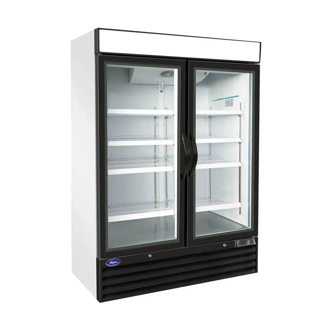 Valpro VP2R-48-HC 54" 2-Section Merchandiser Refrigerator w/ Swing Glass Door, 48 cu. ft.