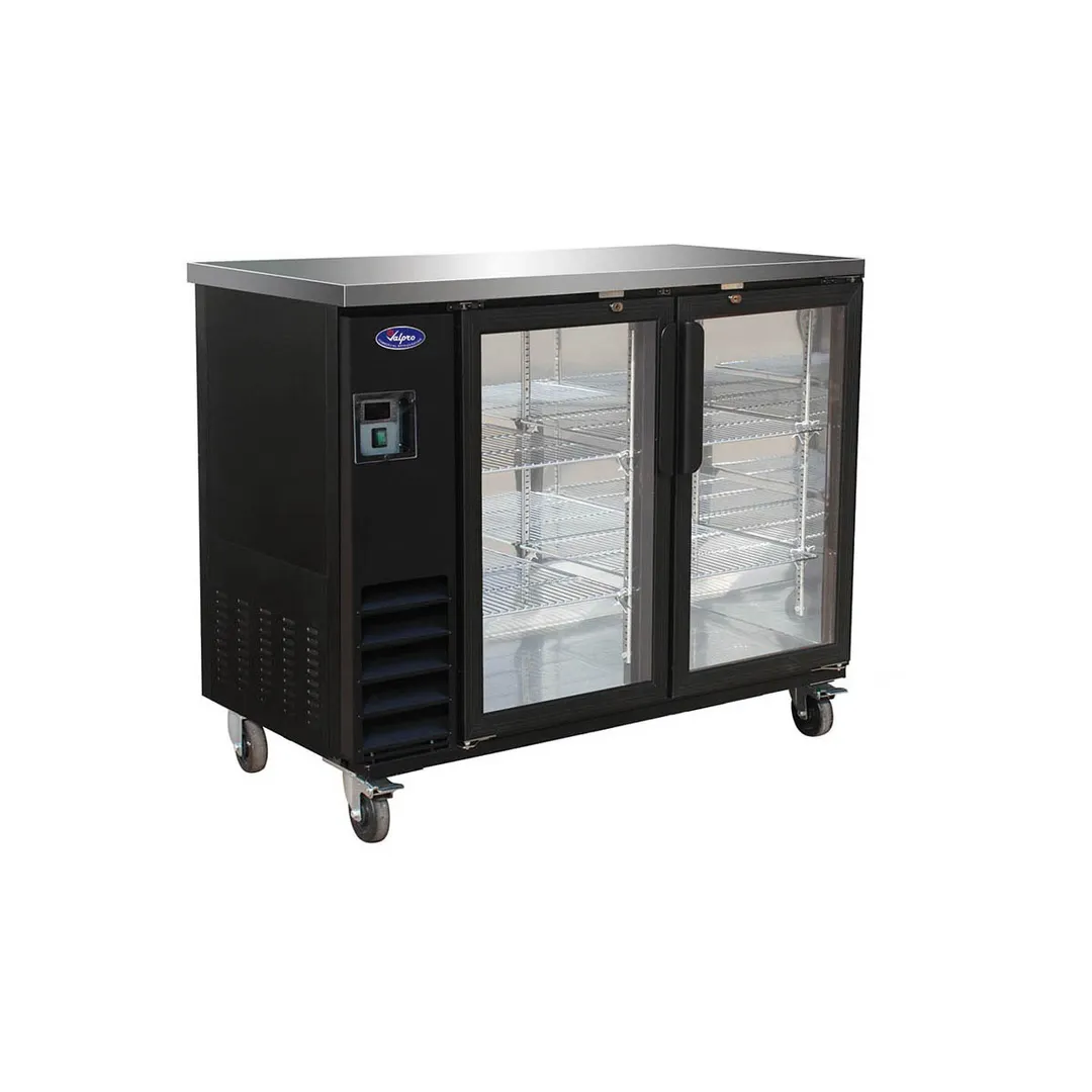 Valpro VP48G 49" Refrigerated Back Bar Cabinet w/ 10.5 Cu Ft, 2 Glass Doors, 4 Shelves, Digital