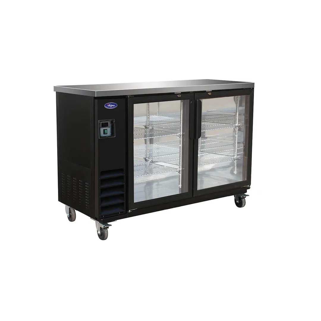 Valpro VP60G 61" Refrigerated Back Bar Cabinet w/ 14 Cu Ft, 2 Glass Doors, 4 Shelves, Digital