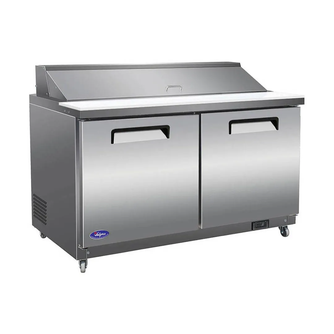 Valpro VP60SM-HC 61" 2-Door Mega Top Sandwich and Salad Prep Table, 24 Pans, Stainless Steel