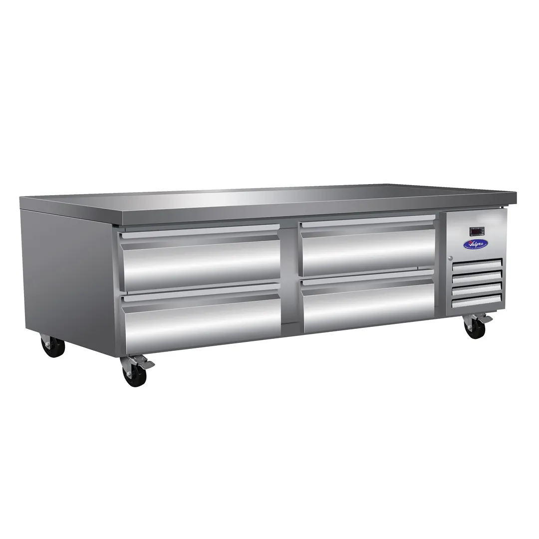 Valpro VPCB-74 74" 4 Drawers Refrigerated Chef Base, Marine Edge, 1/3 hp