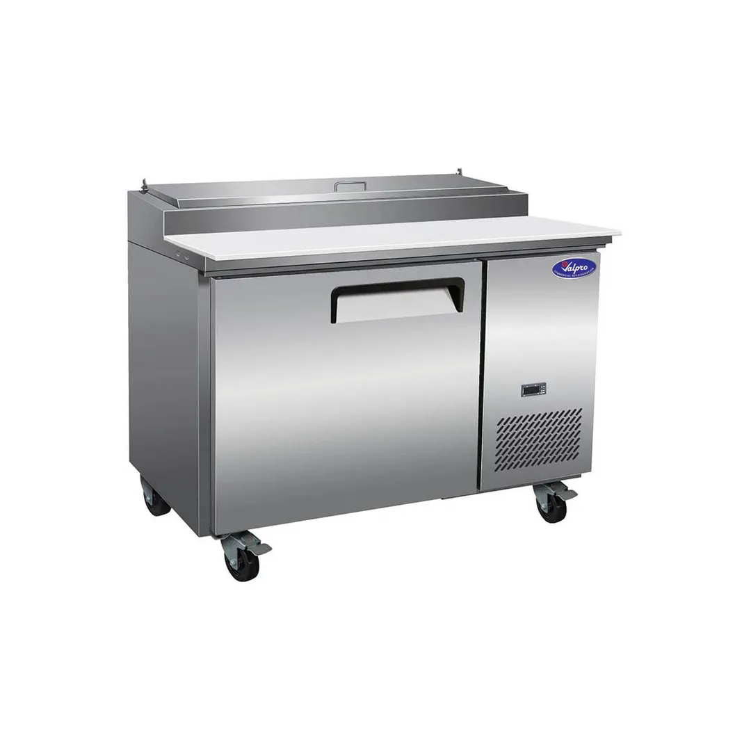 Valpro VPP47-HC 47" 1-Section Refrigerated Pizza Prep Table w/ 1 Door, 6 Pans, 12 cu. ft.