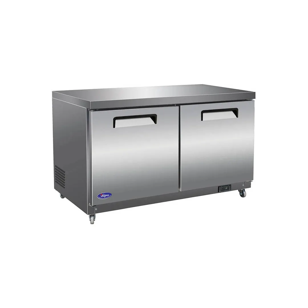 Valpro VPUCF60 60" 2-Door Undercounter Freezer, Stainless Steel Exterior, Self-Contained, 15.5 cu. ft.