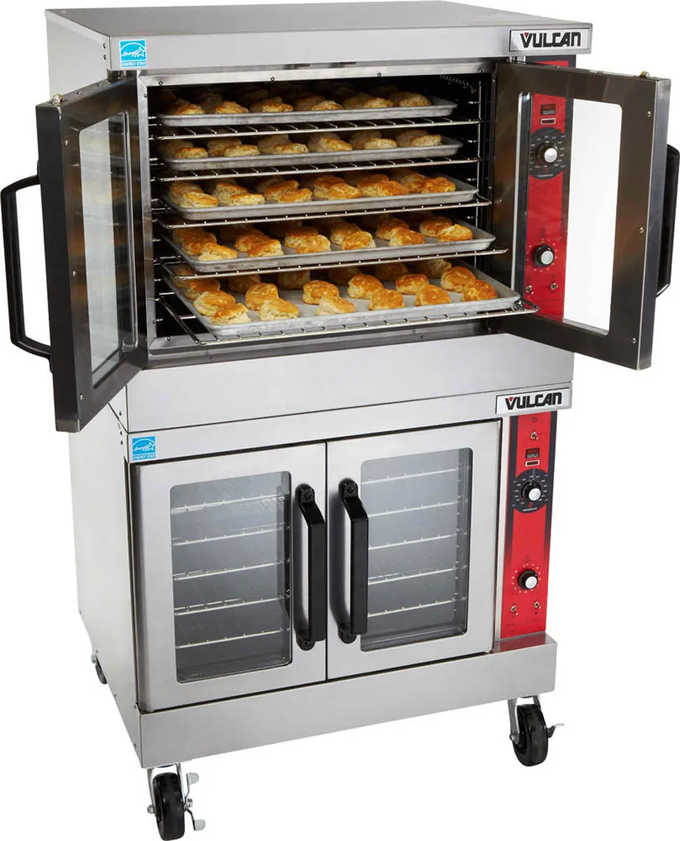 Vulcan VC44ED Full Size Electric Convection Oven with Double Deck, Solid State Controls