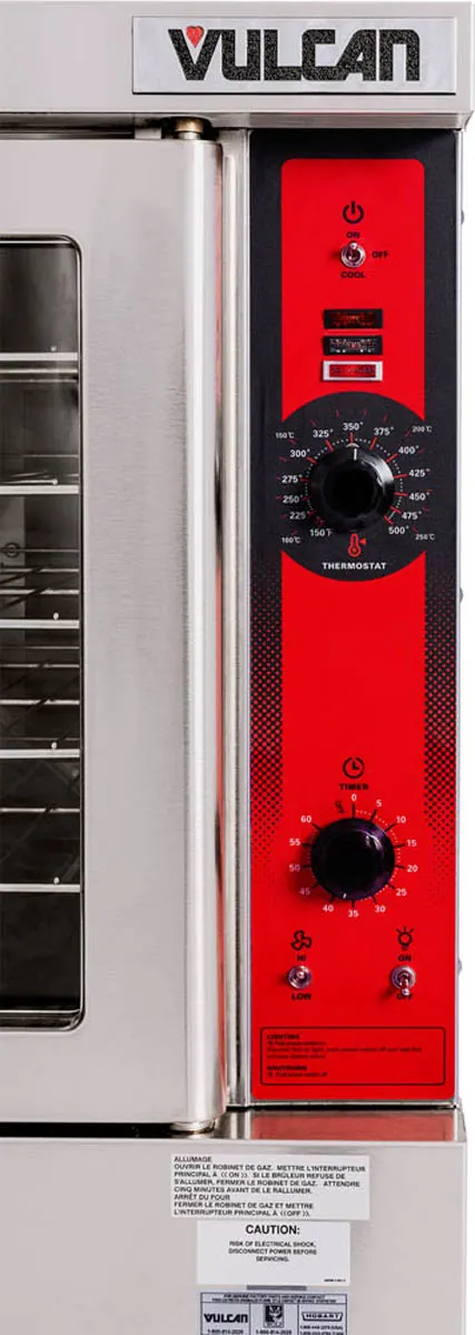 Vulcan VC4ED Full Size Electric Convection Oven with Single Deck, Solid State Controls
