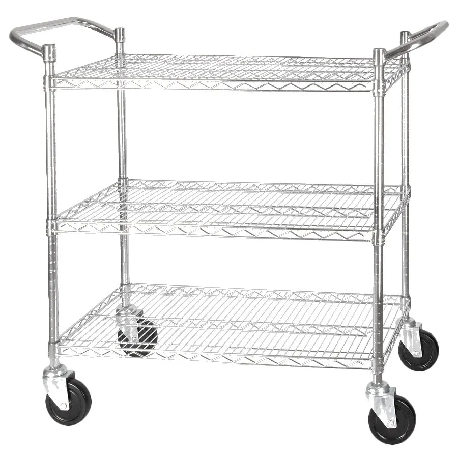 Winco VCCD-1836B 3-Tier 18" x 36" Wire Shelving Cart
