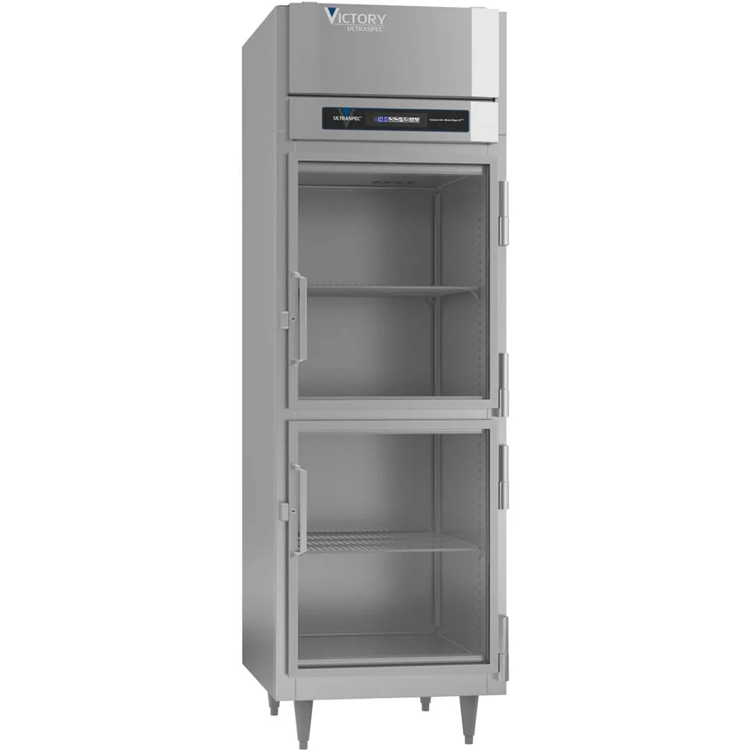 Victory FS-1N-S1-HG-HC 31.25" 2-Half Glass Door Reach-In Freezer, Top Mounted, 20 cu. ft., Stainless Steel