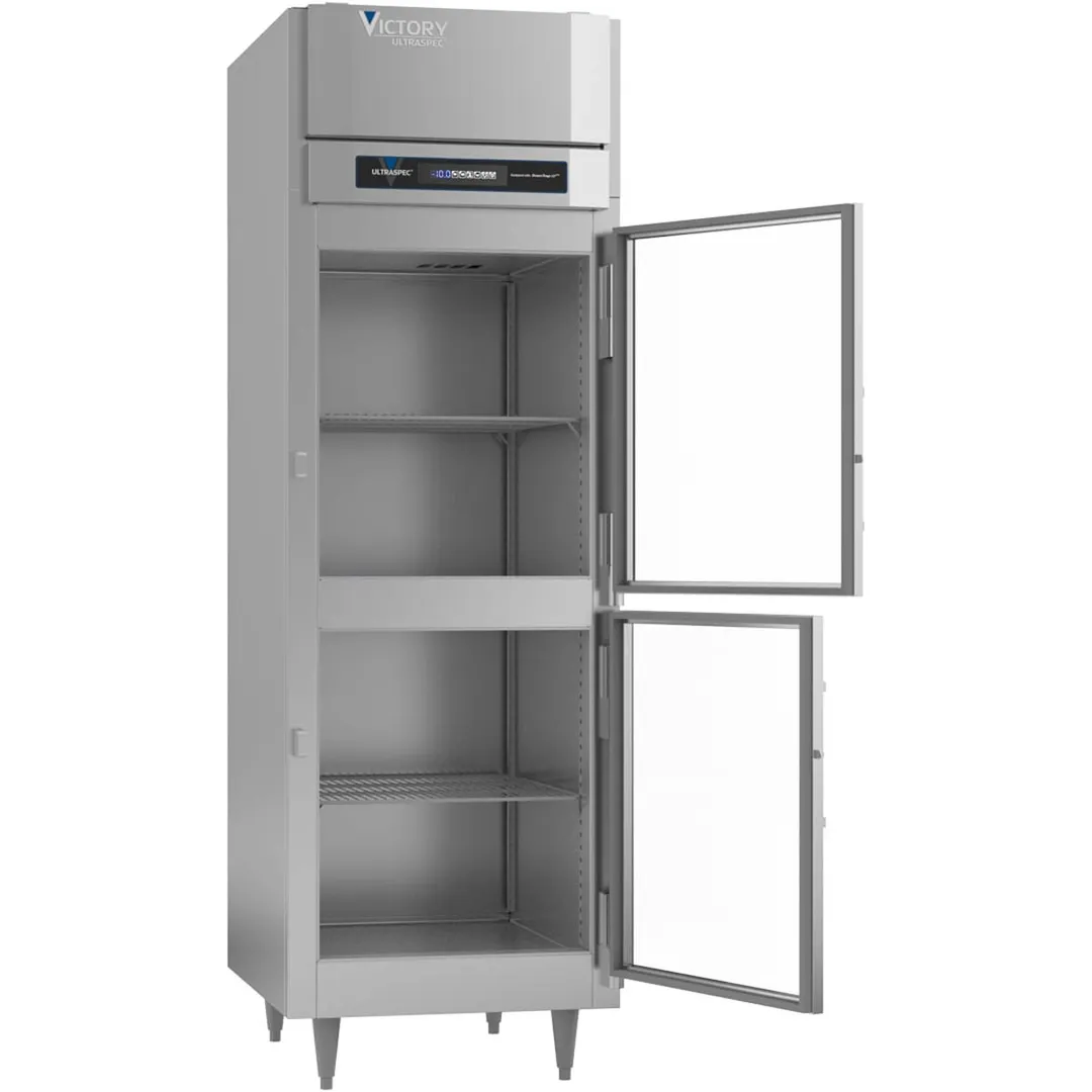 Victory FS-1N-S1-HG-HC 31.25" 2-Half Glass Door Reach-In Freezer, Top Mounted, 20 cu. ft., Stainless Steel