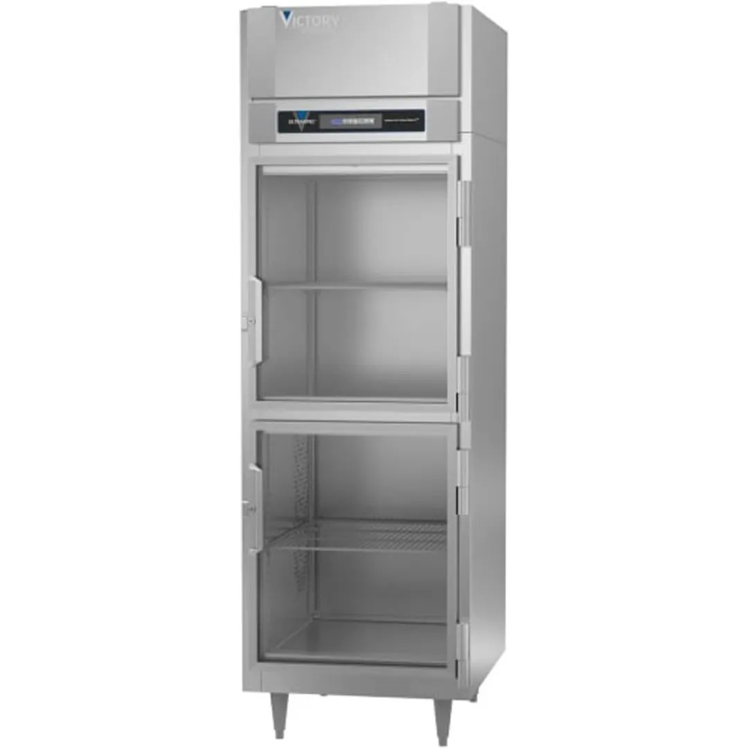 Victory FSA-1N-S1-HG-HC 31.25" 1-Section Reach-In Freezer, 2 Half Glass Doors, Top Mounted, 20 cu. ft., Stainless Steel