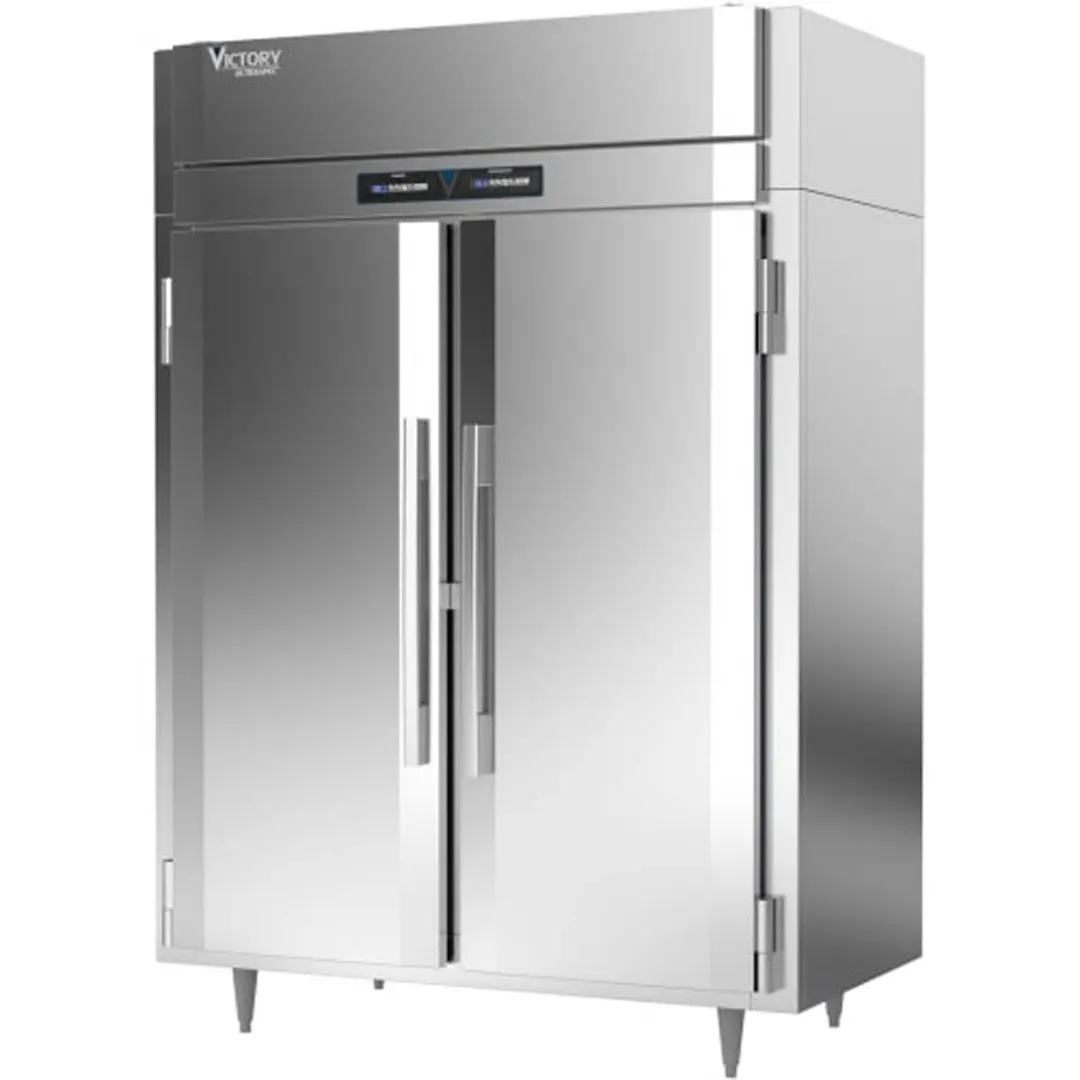 Victory HS-2D-1-EW-PT 2-Section 4-Door Solid Door Heated Holding Cabinet, 55.6 cu ft, Stainless Steel