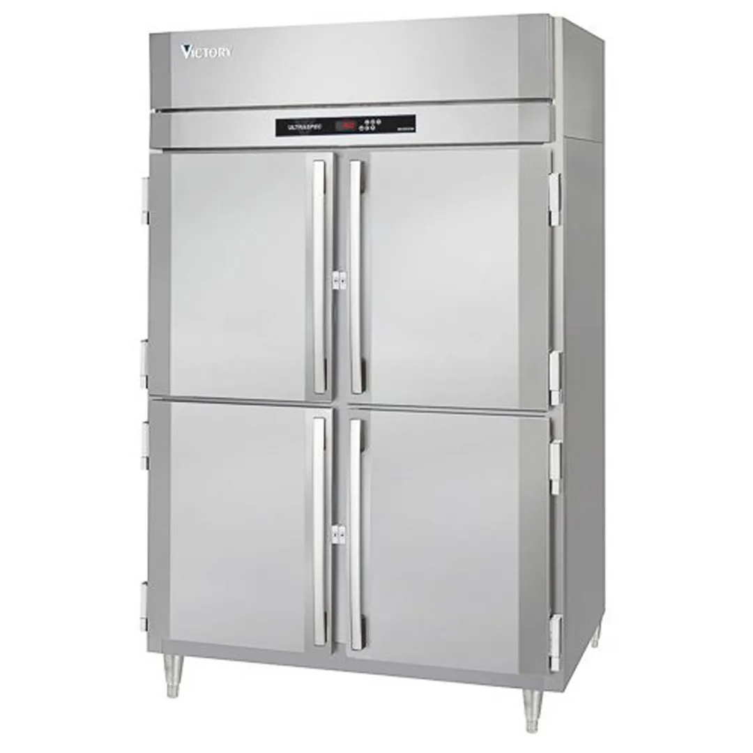 Victory HS-2D-1-PT-HD 2-Section Pass-Thru Heated Cabinet, 46.5cuft, 8 Solid Doors, 6 Shelves, Stainless Steel