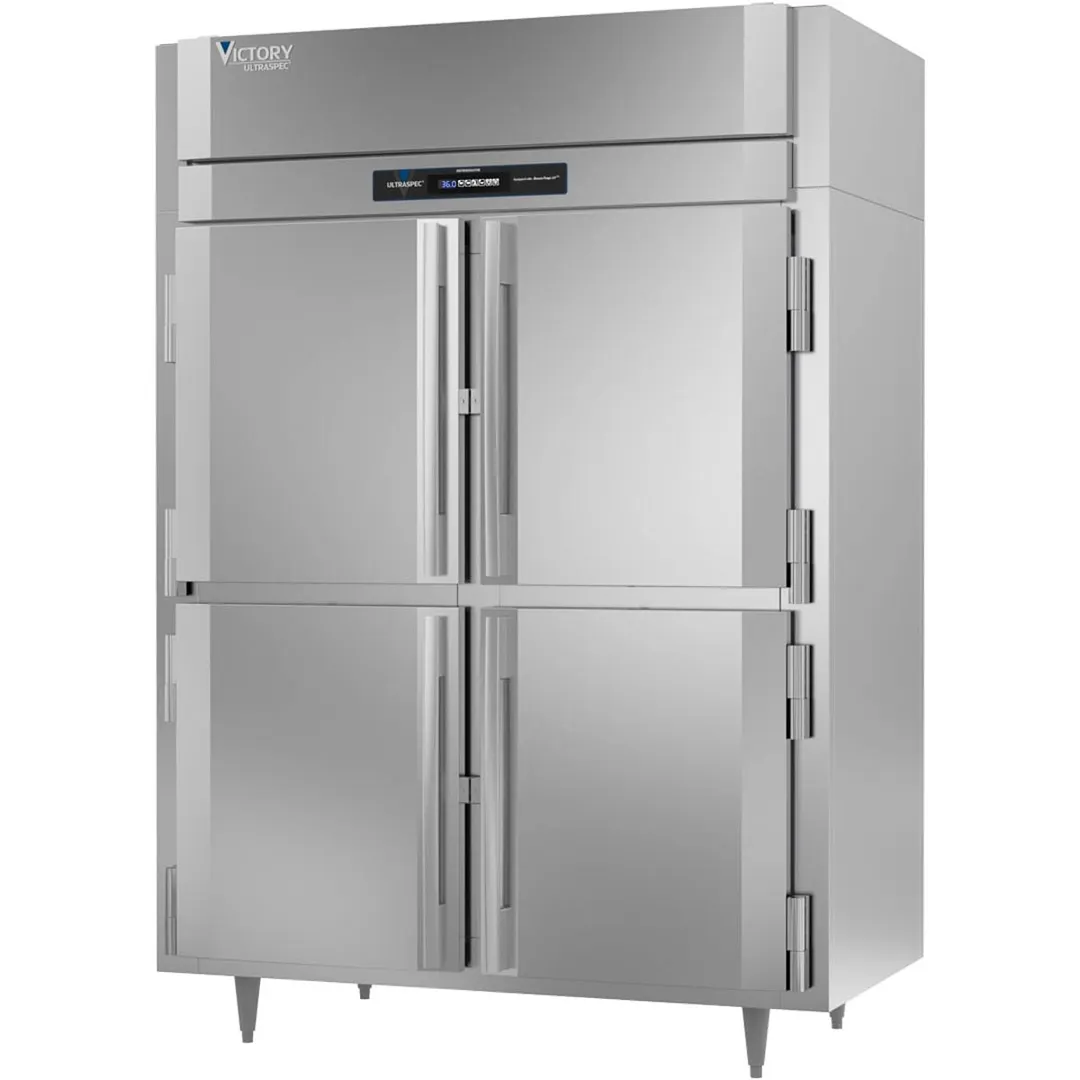 Victory RSA-2D-S1-EW-PT-HD-HC 2-Section Wide Pass-Thru Refrigerator w/ 8 Solid Swing Half Doors, Aluminum Interior, 53 cu. ft.