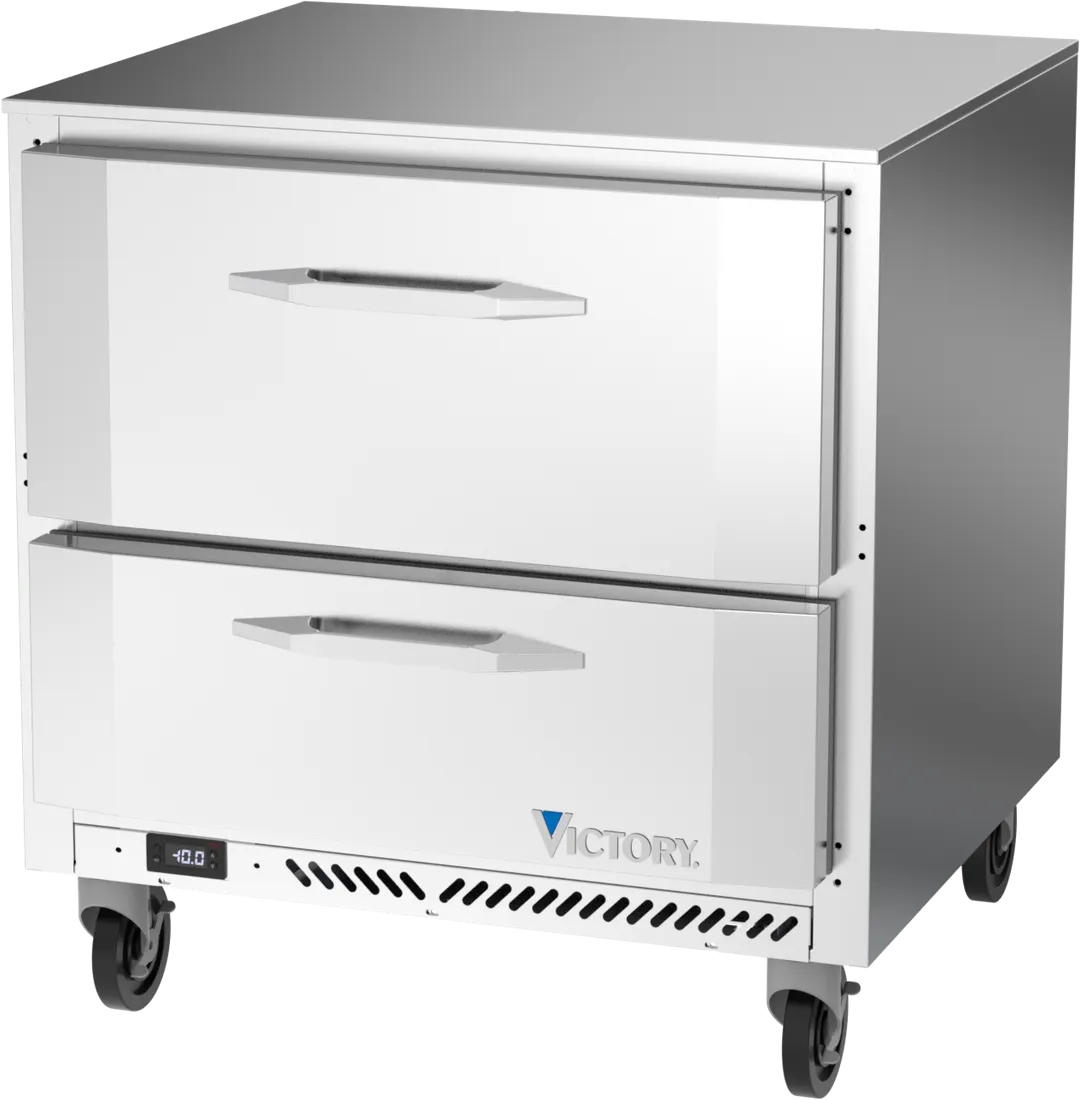 Victory VUFD32HC-2 32" 1-Section Undercounter Freezer w/ 2 Drawers, 7.22 cu. ft.