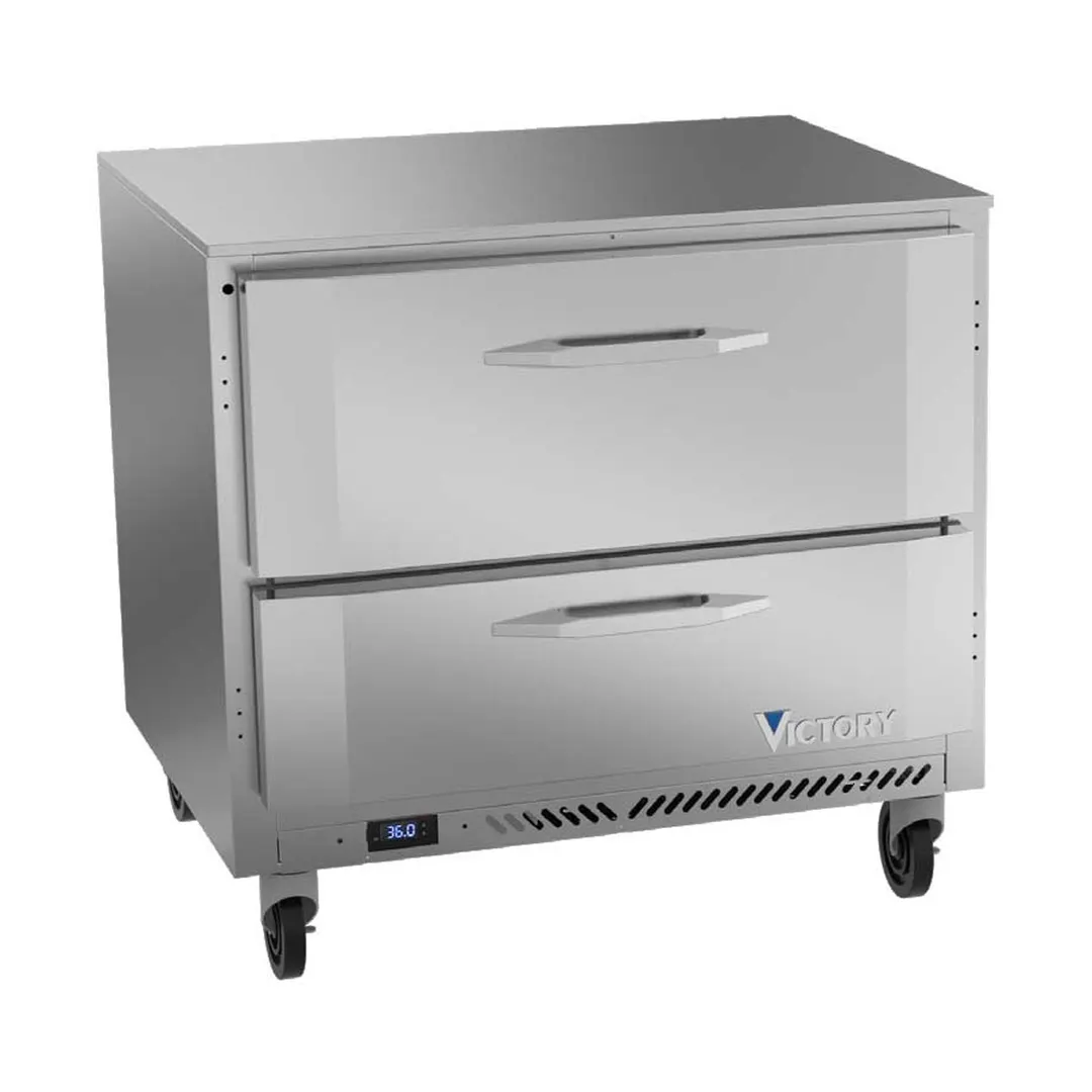 Victory VURD32HC-2 32" 1-Section Undercounter Refrigerator w/ 2 Drawers, 7.22 cu ft