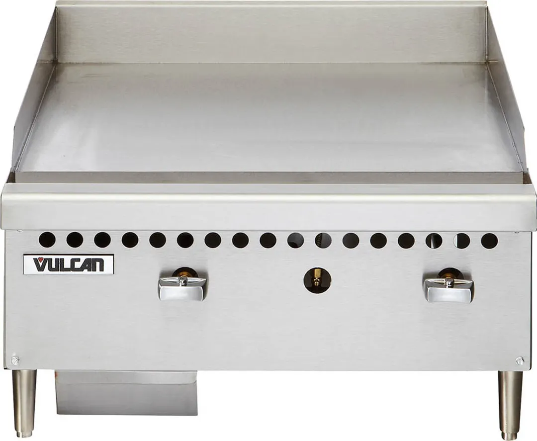 Vulcan VCRG24-M Countertop Manual Gas Griddle, 1" Steel Plate, 20.5" Deep, 50.000 BTU