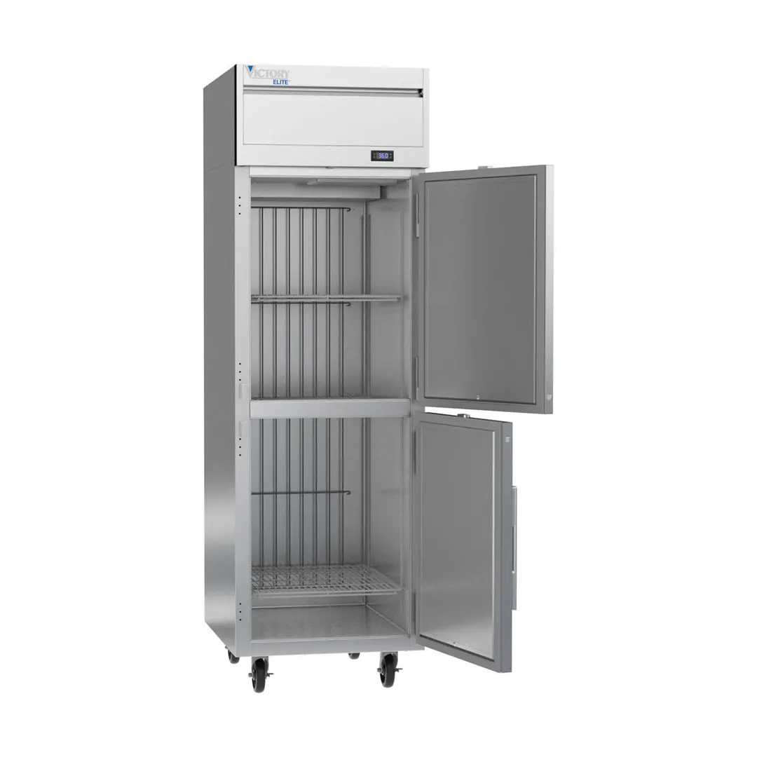 Victory VEFSA-1D-HD-HC 26" 2-Half Solid Door Reach-In Freezer, Top Mounted, 22 cu. ft., Stainless Steel Front