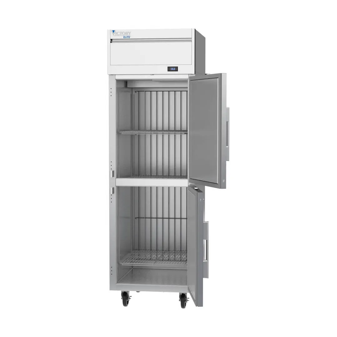 Victory VEFSA-1D-HD-HC 26" 2-Half Solid Door Reach-In Freezer, Top Mounted, 22 cu. ft., Stainless Steel Front