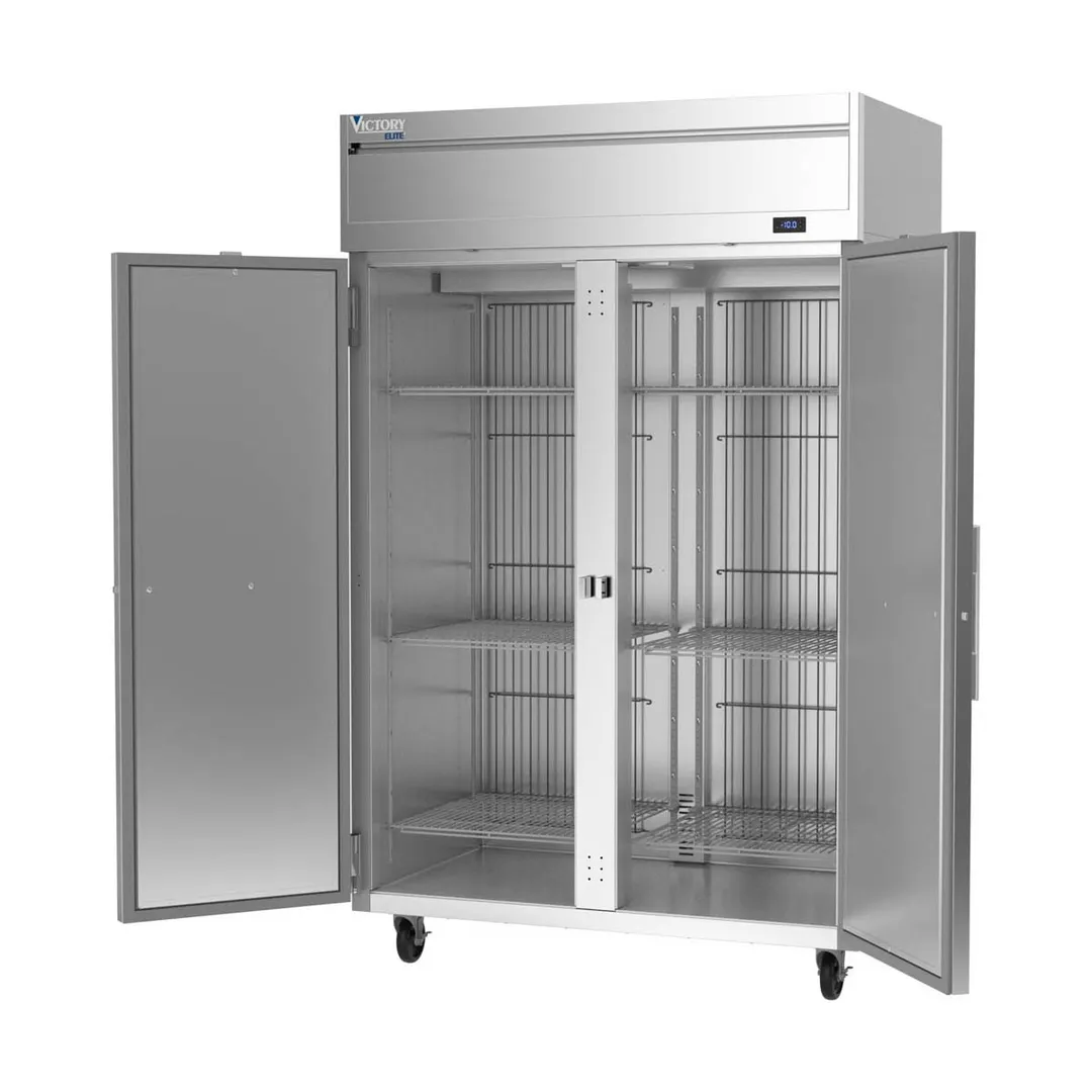 Victory VEFSA-2D-SD-HC 52" 2-Solid Door Reach-In Freezer, Top Mounted, 45 cu. ft., Stainless Steel Front