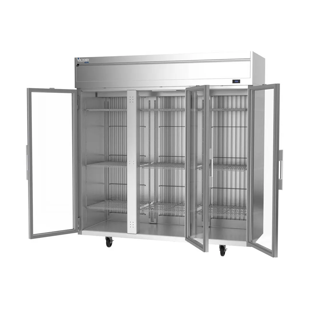 Victory VEFSA-3D-GD-HC 78" 3-Glass Door Reach-In Freezer, Top Mounted, 69 cu. ft., Stainless Steel Front