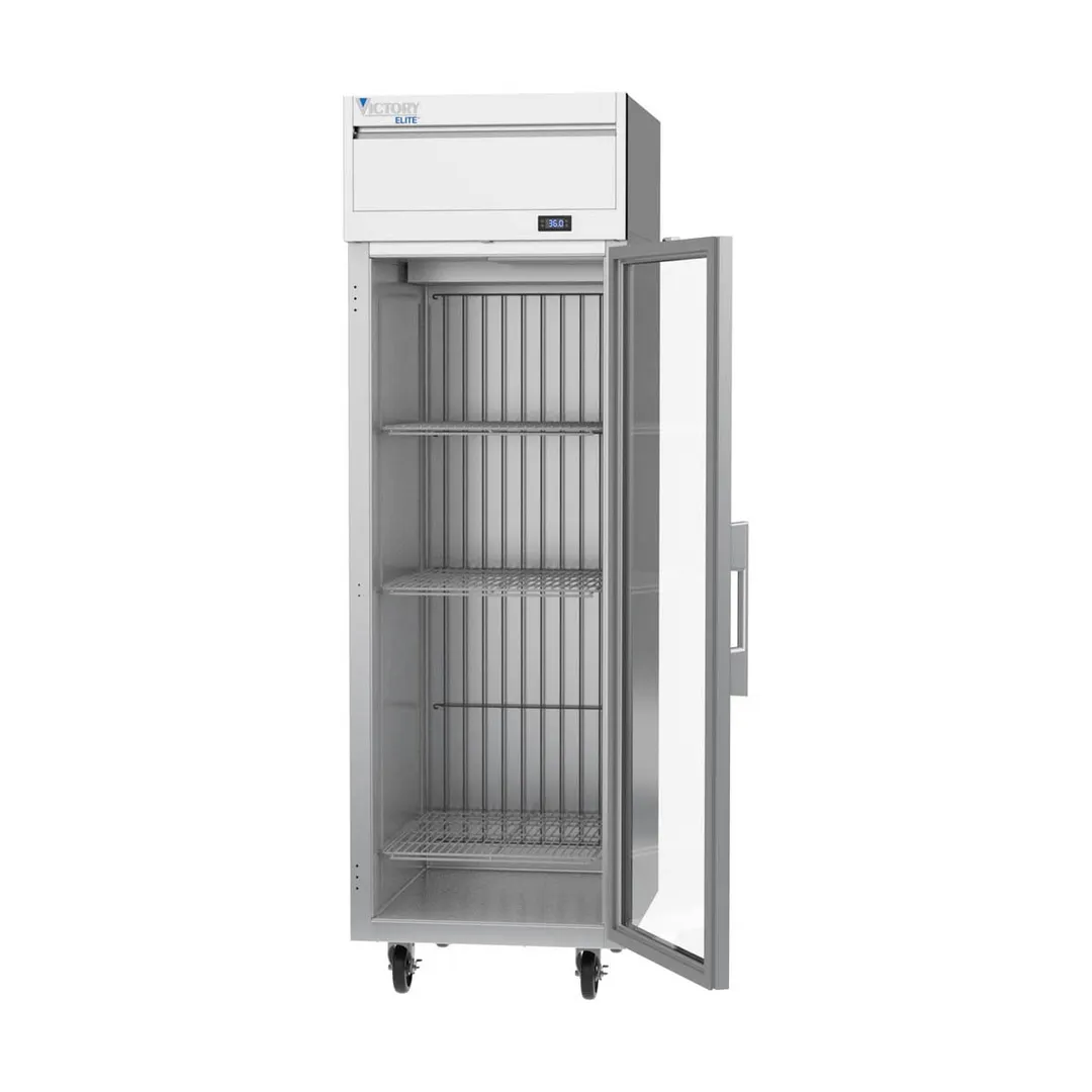 Victory VERSA-1D-GD-HC 26" 1-Section Reach-In Refrigerator w/ Glass Full Door, Aluminum Interior, Electronic Control, 21.66 cu. ft.