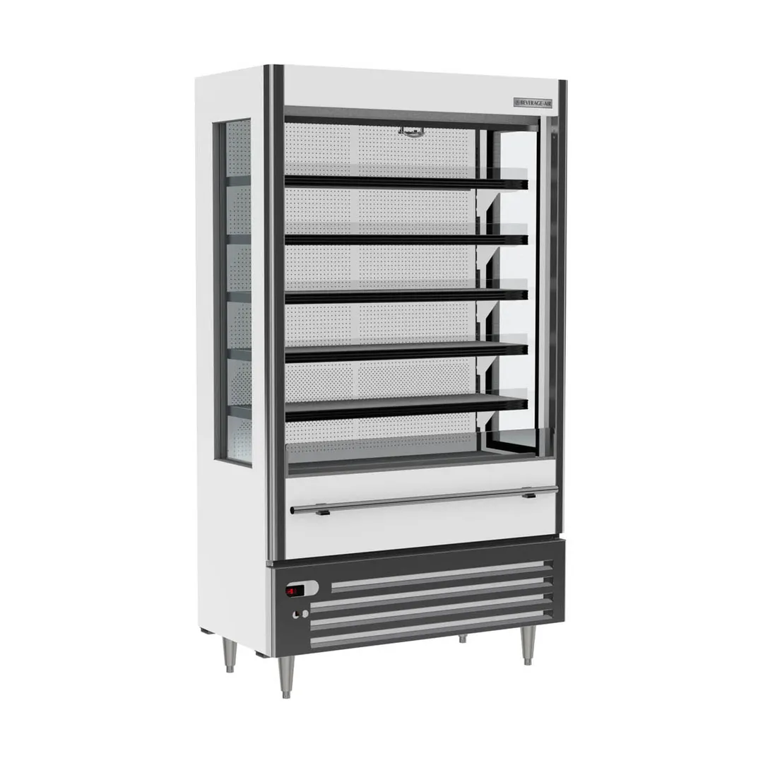 Beverage Air VMHCSL-18-1-W 47" White Slim Open Air Merchandiser, 5 Shelves, Vertical Case, 23 cu. ft.