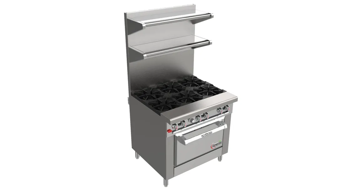 Venancio USA G36ST-36B 36" Gas Restaurant Range w/ (6) Open Burners, (1) Standard Oven, 167.000 BTU