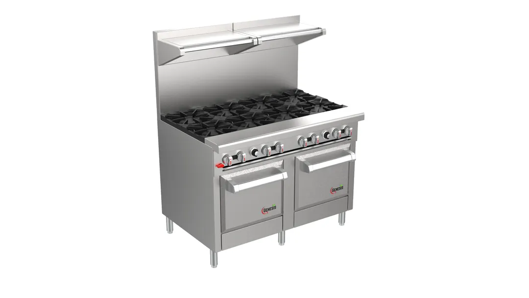 Venancio USA G482ST-48B 48" Gas Restaurant Range w/ (8) Open Burners, (2) Standard Ovens, 232.000 BTU 