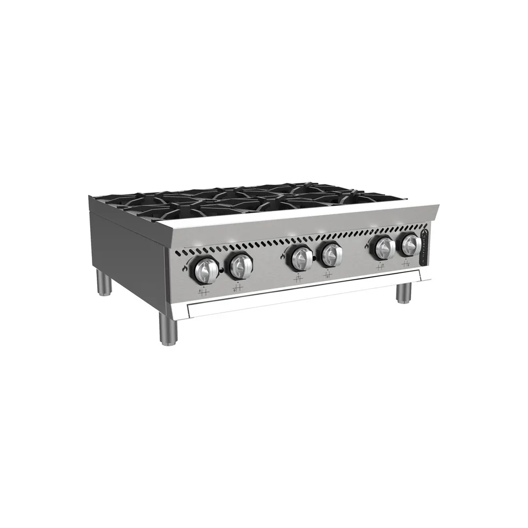 Venancio USA O36CT-6B 36"  Countertop Gas Hotplate with (6) Burners, Manual Control, 180.000 BTU