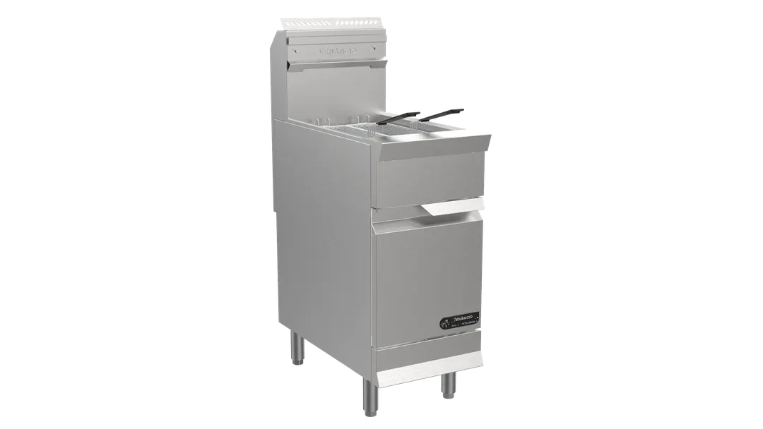 Venancio USA O40FR Full Pot Floor Model Gas Fryer w/ 40-lbs Capacity, (3) 30,000 BTU Burners