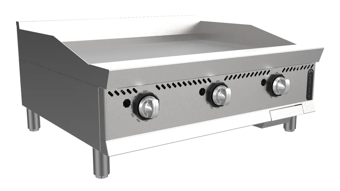 Venancio USA O48GT 48" Countertop Thermostatic Gas Griddle, 1" Steel Plate, 120.000 BTU