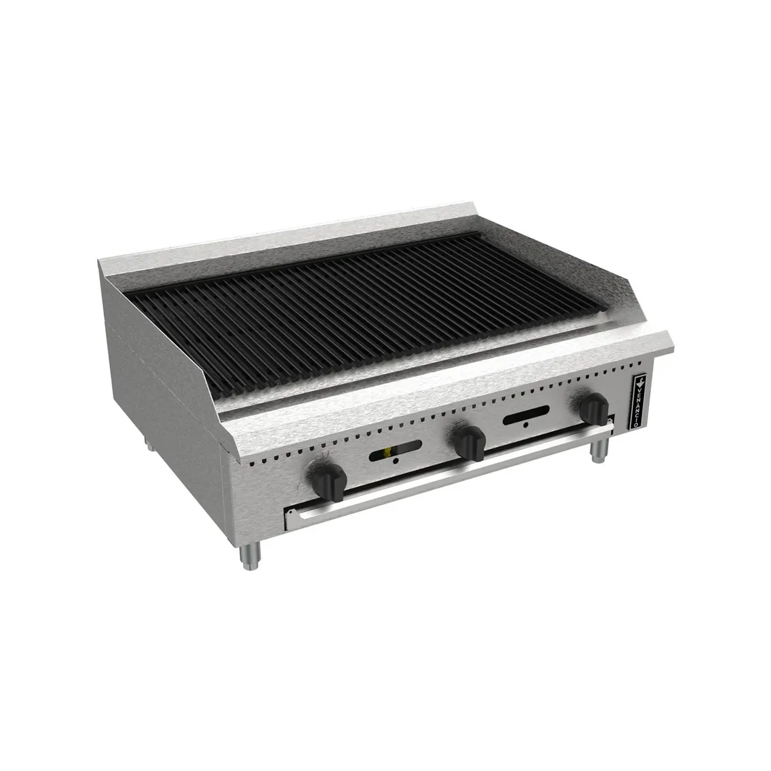 Venancio USA PCB36G-CT 36" Countertop Gas Radiant Charbroiler w/ (3) Burners, 90.000 BTU