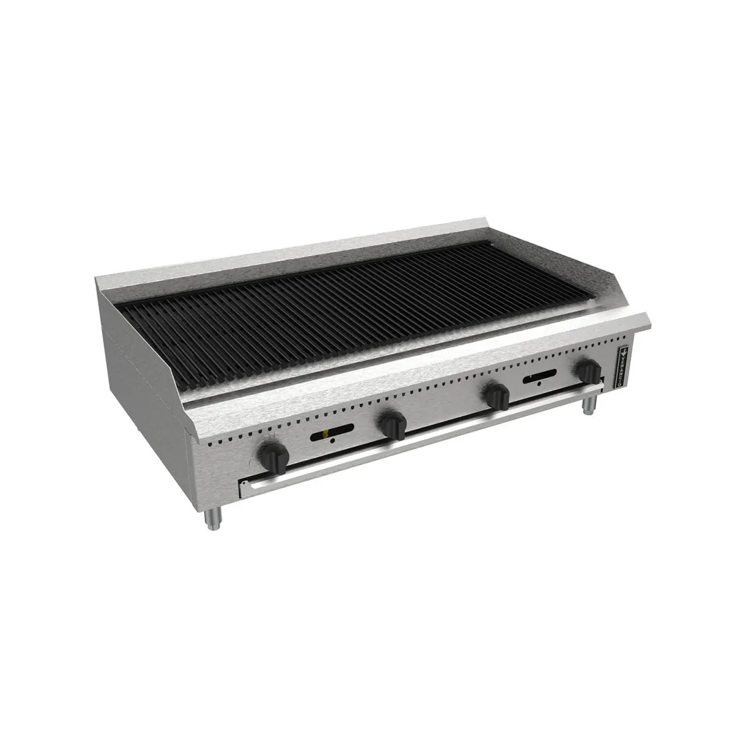 Venancio USA PCB48G-CT 48" Countertop Gas Radiant Charbroiler w/ (4) Burners, 120.000 BTU