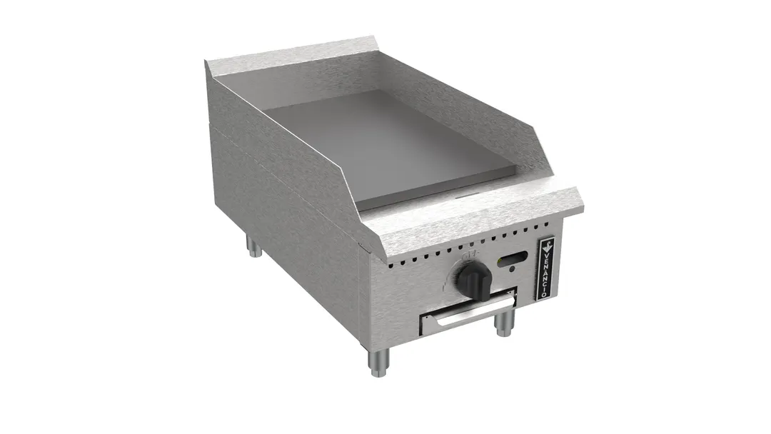 Venancio USA PGM15G-CT 15" Countertop Manual Gas Griddle, 3/4" Steel Plate, 30.000 BTU