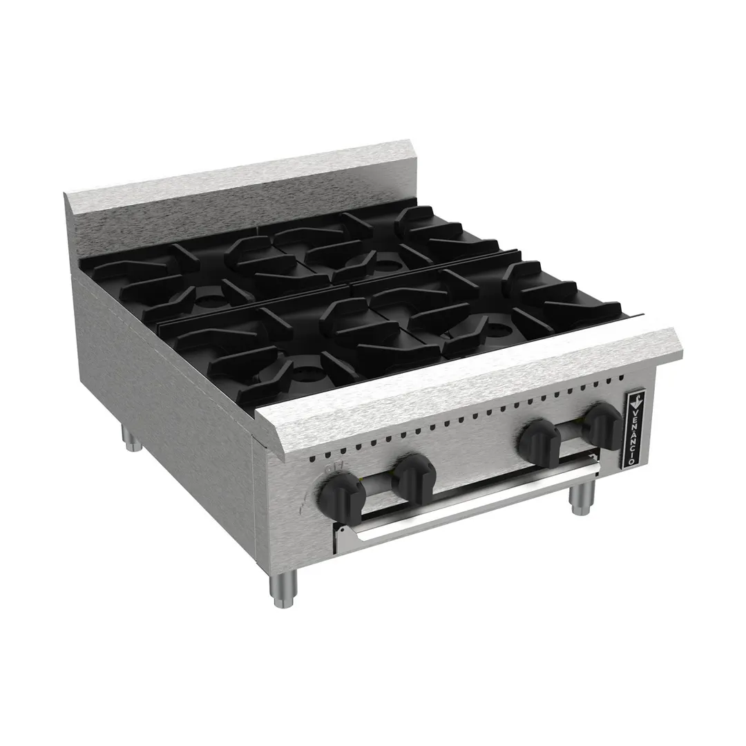 Venancio USA PHP24G-CT 24"  Countertop Gas Hotplate with (4) Burners, Manual Control, 112.000 BTU