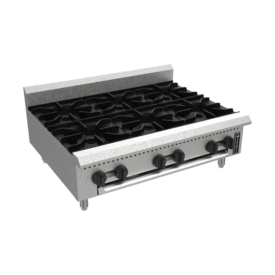Venancio USA PHP36G-CT 36"  Countertop Gas Hotplate with (6) Burners, Manual Control, 168.000 BTU