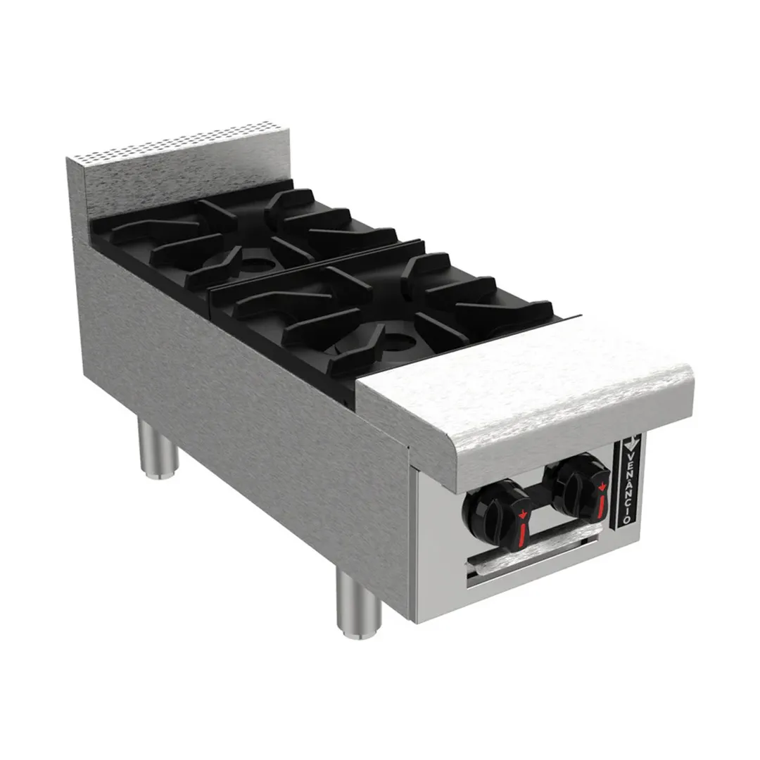 Venancio USA R12CT-12B 12" Countertop Gas Hotplate with (2) Burners, Manual Control, 64.000 BTU