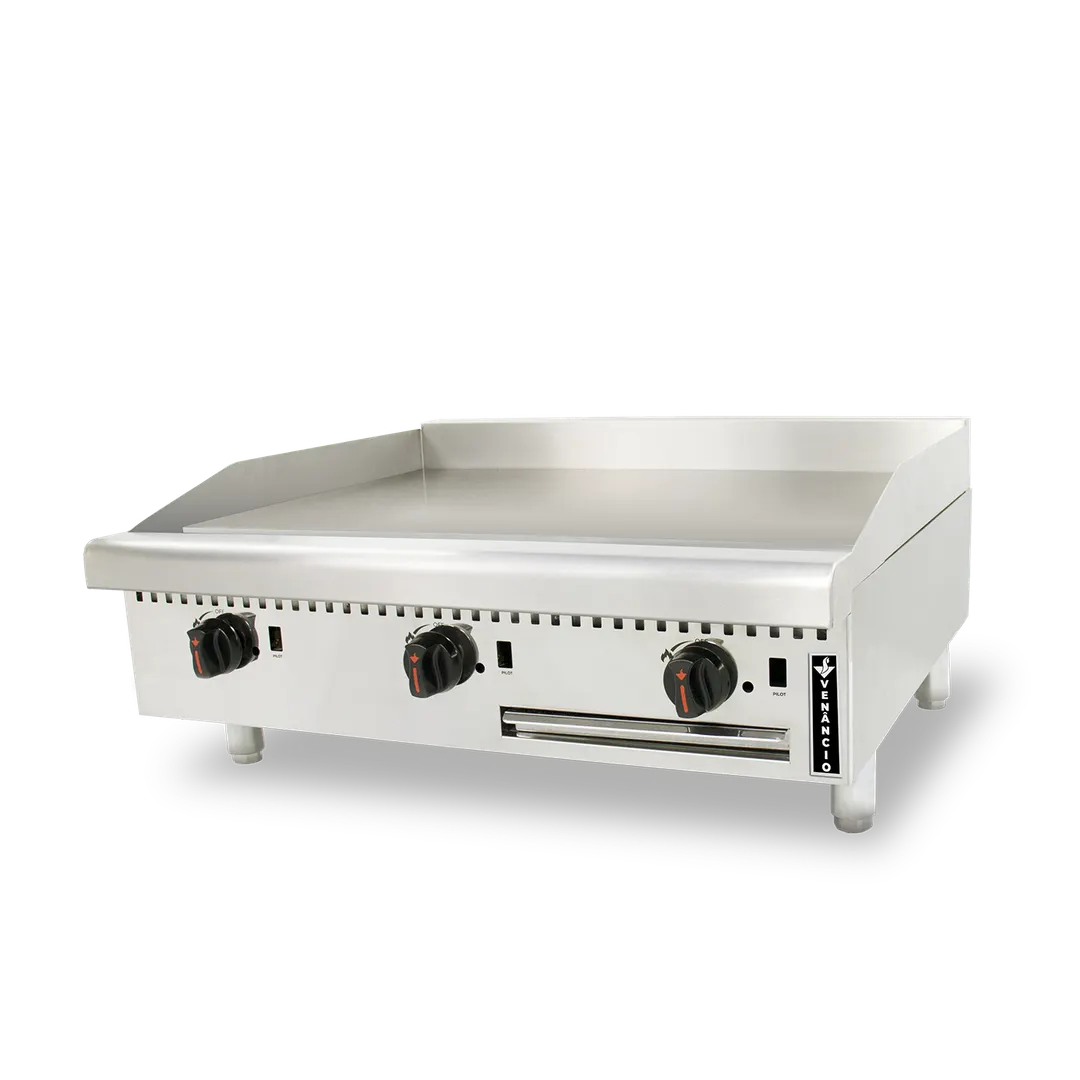 Venancio USA R72CT-72G 72" Countertop Manual Gas Griddle, 3/4" Steel Plate, 129.000 BTU