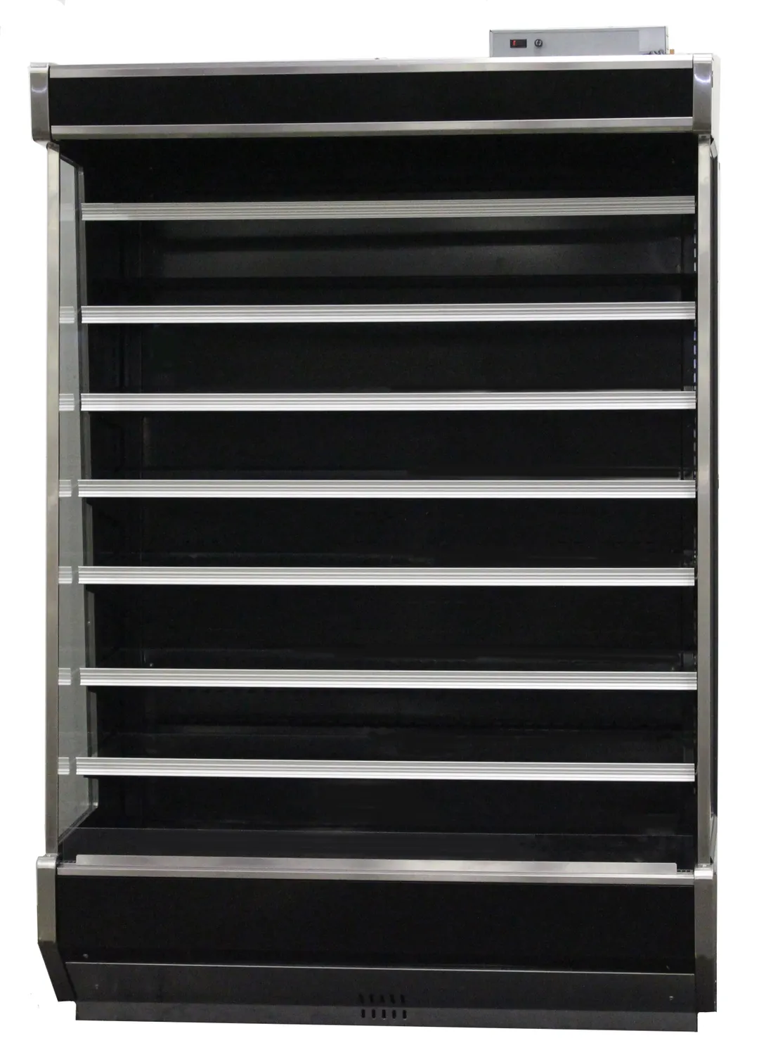 Vendo RSC4RA009 49" Vertical Open Air Merchandiser in Black, Remote Refrigeration, Low Deck, Joinable, 7 Shelves, 27.75 cu. ft.
