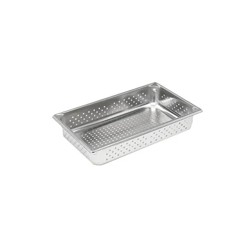 Vollrath 30043 Super Pan V Food Pan, Perforated, Full Size, 4" Deep, 22-Gauge 300 Stainless Steel
