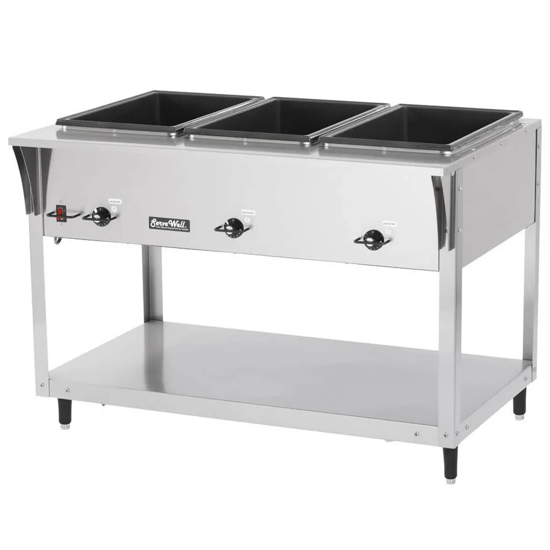 Vollrath 38213 46" ServeWell SL-Hot Food Table w/ (3) Sealed Wells and Undershelf
