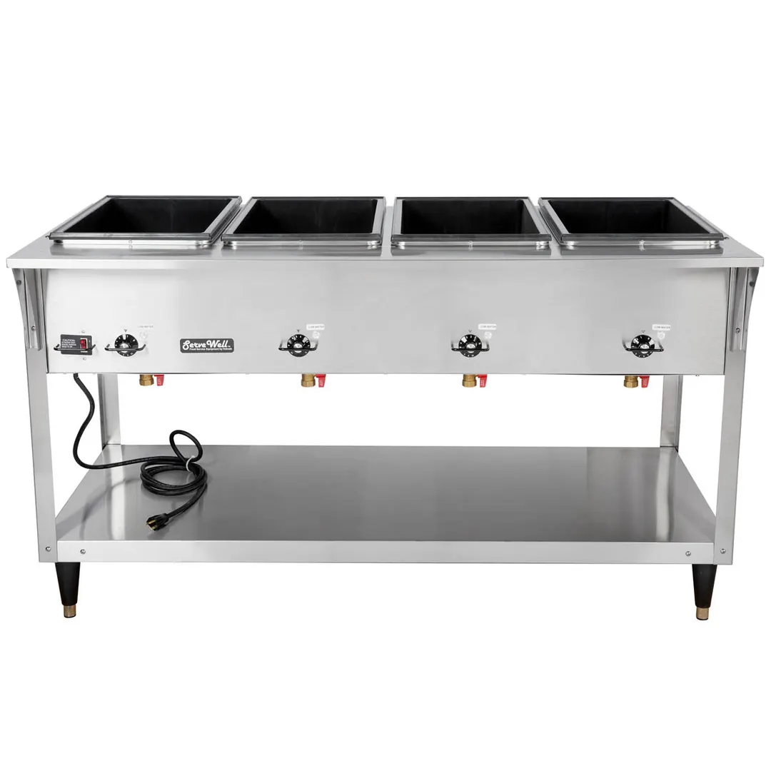 Vollrath 38219 76" ServeWell® SL-Hot Food Table w/ (5) Sealed Wells and Undershelf