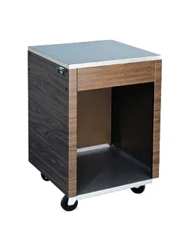 Vollrath 38905 2-Series Cashier Station, 24"W x 24"D x 35"H, Stainless Steel Top, Walnut Finish